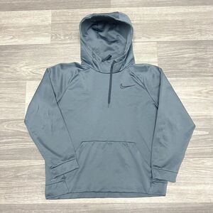 Nike Dri Fit Hoodie Womens Medium Gray Mock Neck Gym Athletic‎ Sweatshirt Black